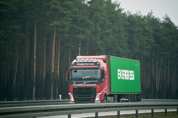 Duitsland Europa April 2023 Internationale Verzending Levering Evergreen Container Vrachtwagen — Stockfoto