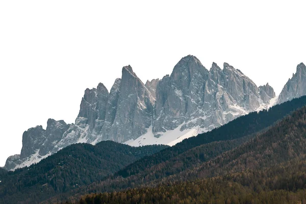 Montanha Isolada Sobre Fundo Branco Dolomitas Nos Alpes Clipe Caminho — Fotografia de Stock