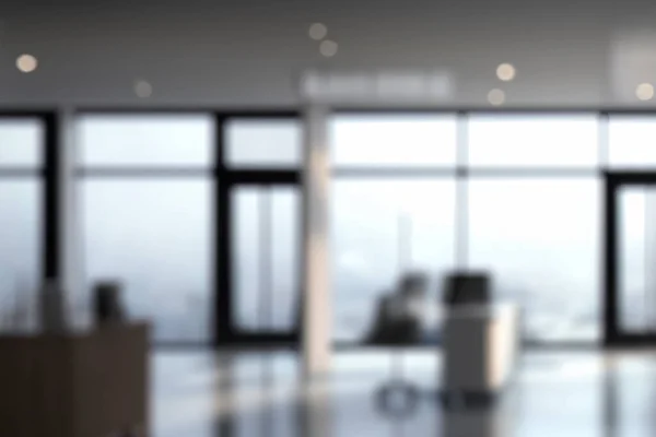 Modern Office Interior with Beautiful Lighting. Blurred abstract grey glass wall from a building background.