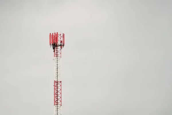 Technologia Komunikacji Antenowej Telekomunikacja Lte Wieża Komunikacyjna Łączy Się Danymi — Zdjęcie stockowe