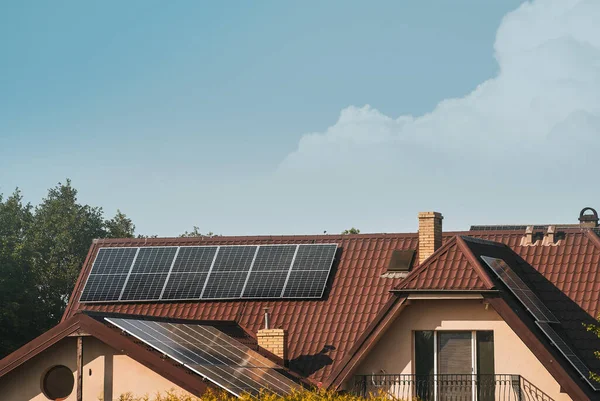 Zon Oogsten Duurzame Energieopwekking Met Een Zonne Fotovoltaïsche Systemen Het — Stockfoto