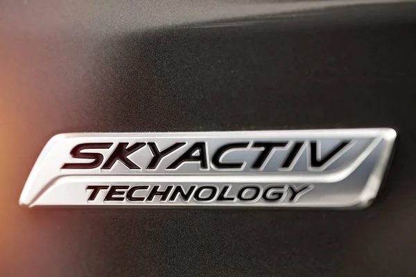 Pologne Europe 2023 Logo Innovant Mazda Skyactiv Pionnier Des Technologies — Photo