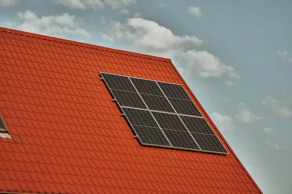 House Solar Panels Concept Sustainable Renewable Energy — Stock Photo, Image
