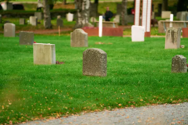 Blank Tombstone Old Cemetery Tombstones Cemetery Grass — Stock Photo, Image