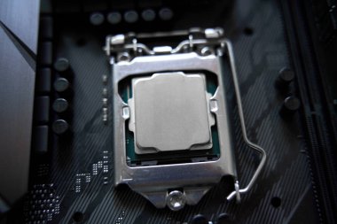 Bilgisayarın içinde. İşlemci ve Anakart Makro Fotoğrafçılık