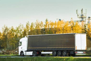 Beyaz Kamyon Avrupa Otoyolları 'nda Kargo Teslimatı yapıyor. Yük Yolculuğu.