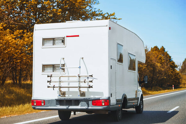 Family vacation travel Caravan holiday trip in motorhome. RV car Vacation.
