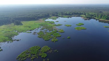 Yeşil Reed Adaları Havacılık Manzaralı Mavi Göl