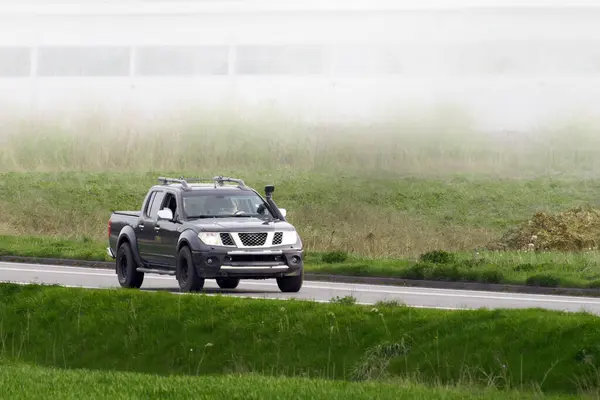 stock image Countryside Road Trip in a Modern Pickup Truck