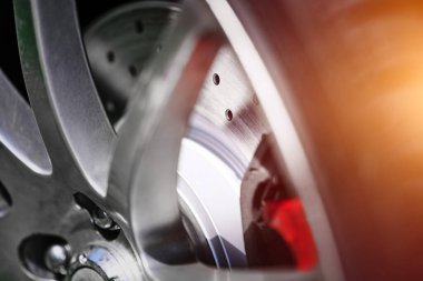 Araba fren diski yüzeyinin makro görüntüsü