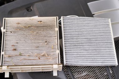 Otomobil motoru değiştirildi ve eski hava filtreleri