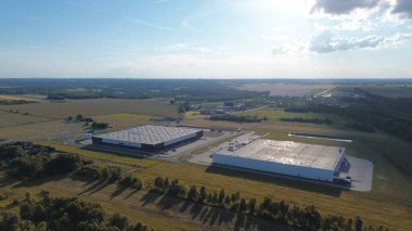 Şehrin depo lojistik merkezinin hava görüntüsü.