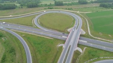 Kırsal Avrupa karayolu ve karayolu ağının hava görüntüleri