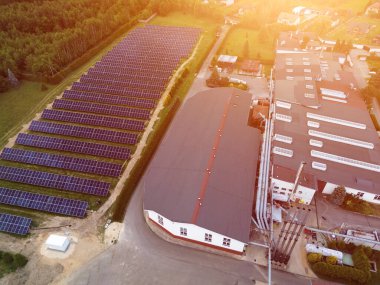 Çevre dostu Endüstriyel Tesisin Hava Görüntüsü