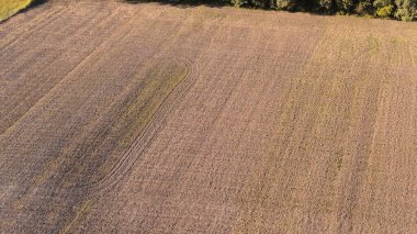 Yükseklerden ekilmeye hazır boş tarla