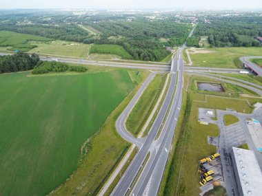 Avrupa 'da otoyol yoncalarının hava perspektifi