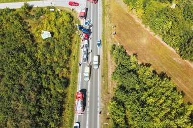 Polonya, Avrupa 25.08.2024 'ten alınan çok arabalı kaza sahnesi