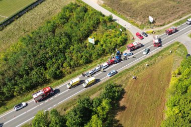 Polonya, Avrupa 25.08.2024 trafik kazasına müdahale ekipleri