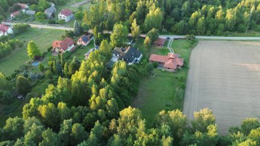 Sık ormanlarda yuva yapmış ev ve bahçe..