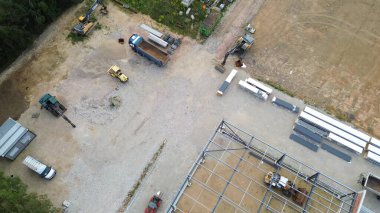 Ticari gelişim alanının hava görüntüsü