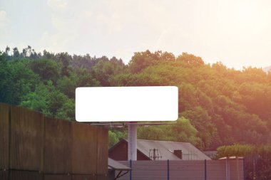 Highway scene with blank billboard and road clipart