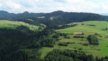 Dağlardaki manzaralı orman parkı, sabahleyin insansız hava aracı tarafından ele geçirildi.
