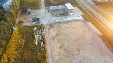 Ticari gelişim alanının hava görüntüsü