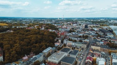 Krakow şehir manzarası üzerine yaz günü görünümü
