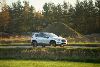 Avrupa şehir otoyolu kırsal kesimde seyahat ediyor