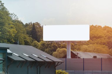 Highway scene with blank billboard and road clipart