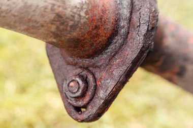 Belirlenmiş paslı vida yakın çekim fotoğraf