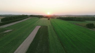 Sonbahar kırsalının havadan görünüşü