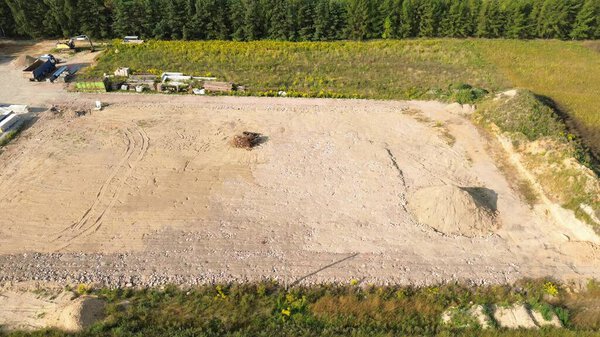 Construction site with cleared land.