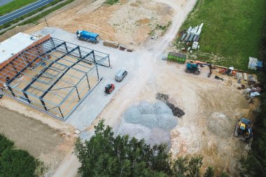 Yukarıdan inşaat alanı genel görünümü