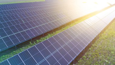 Güneş enerjisi santrali gün batımı ışınlarını hasat ediyor