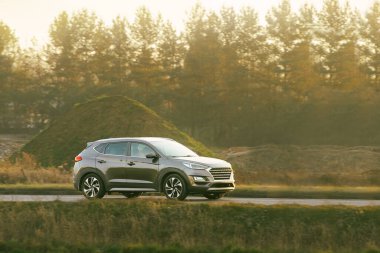 Kırsal kesimden geçen bir araç