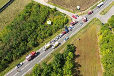 Polonya, Avrupa 25.08.2024 sayılı çoklu araba kazasına acil müdahale