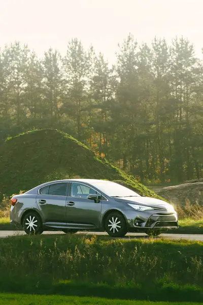 Doğada gezen şık spor araba.