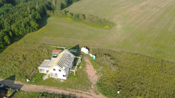 Kırsal inşaat alanı hava görüntüsü