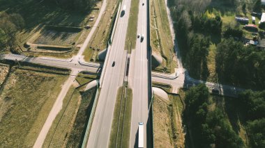 Ormandan geçen şehirlerarası otoyol