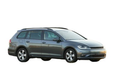 Beyaz arka planda gri steyşın vagon