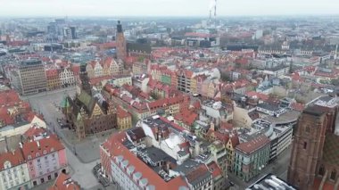 Wroclaw kentsel mimarisinin üst görünümü