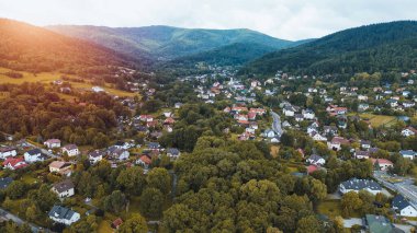 Orman Dağlarında Bielsko-Biala 'nın Hava Çekimi