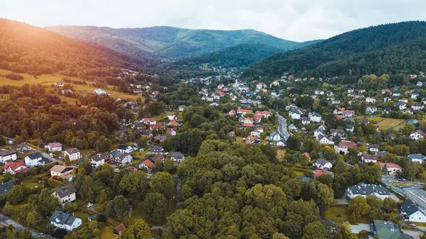 Orman Dağlarında Bielsko-Biala 'nın Hava Çekimi