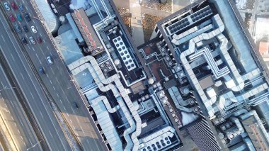 Şehrin havalandırma sistemi HVAC altyapısı