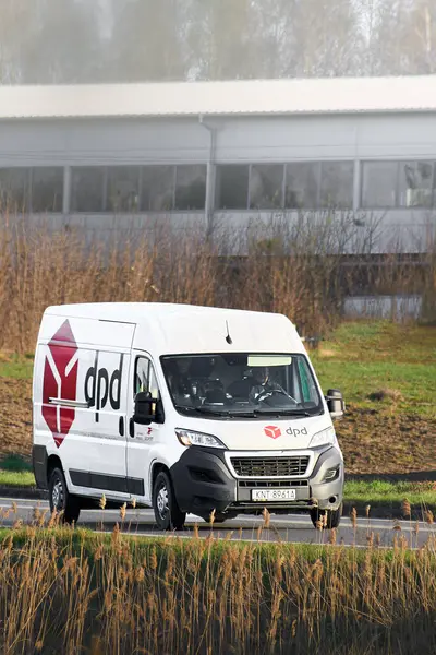 DPD şirket logosuna sahip nakliye kamyonu Polonya, Avrupa 26.05.2025