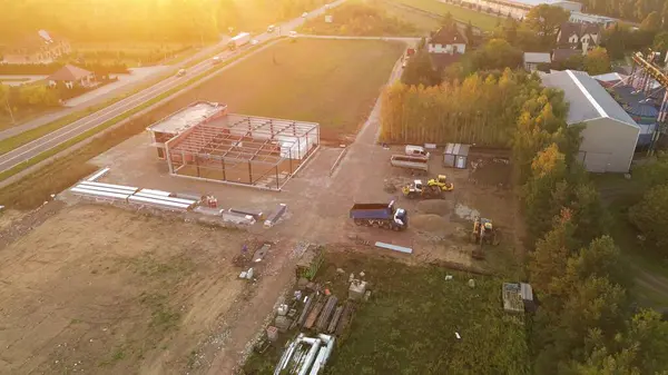 Ticari gelişim alanının hava görüntüsü