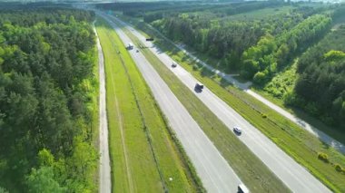 Yeşil ağaçların arasında güneşli kırsal yol