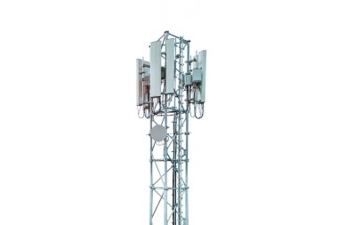 Kablolu ve antenli mobil ağ kulesi