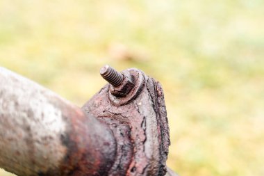 Paslanmış paslı cıvata endüstriyel arka planı